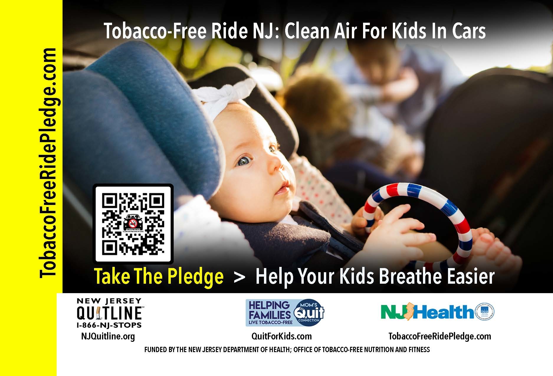 Tobacco-Free Ride NJ: Clean Air for Kids in Cars postcard