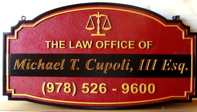 A10330 - Carved and Sandblasted HDU Law Office Sign