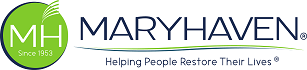The Maryhaven logo, featuring a green circle with the letters ‘MH’ and ‘Since 1953,’ followed by the word ‘MARYHAVEN’ in blue and the tagline ‘Helping People Restore Their Lives.’
