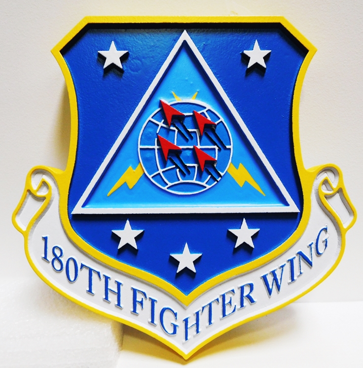 CB5402 - Shield Crest of USAF 180th Fighter Wing , Multi-level Relief