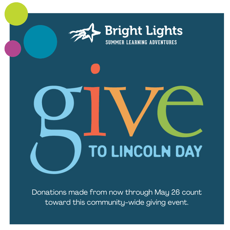 Give to Lincoln Day logo and the Bright Lights logo