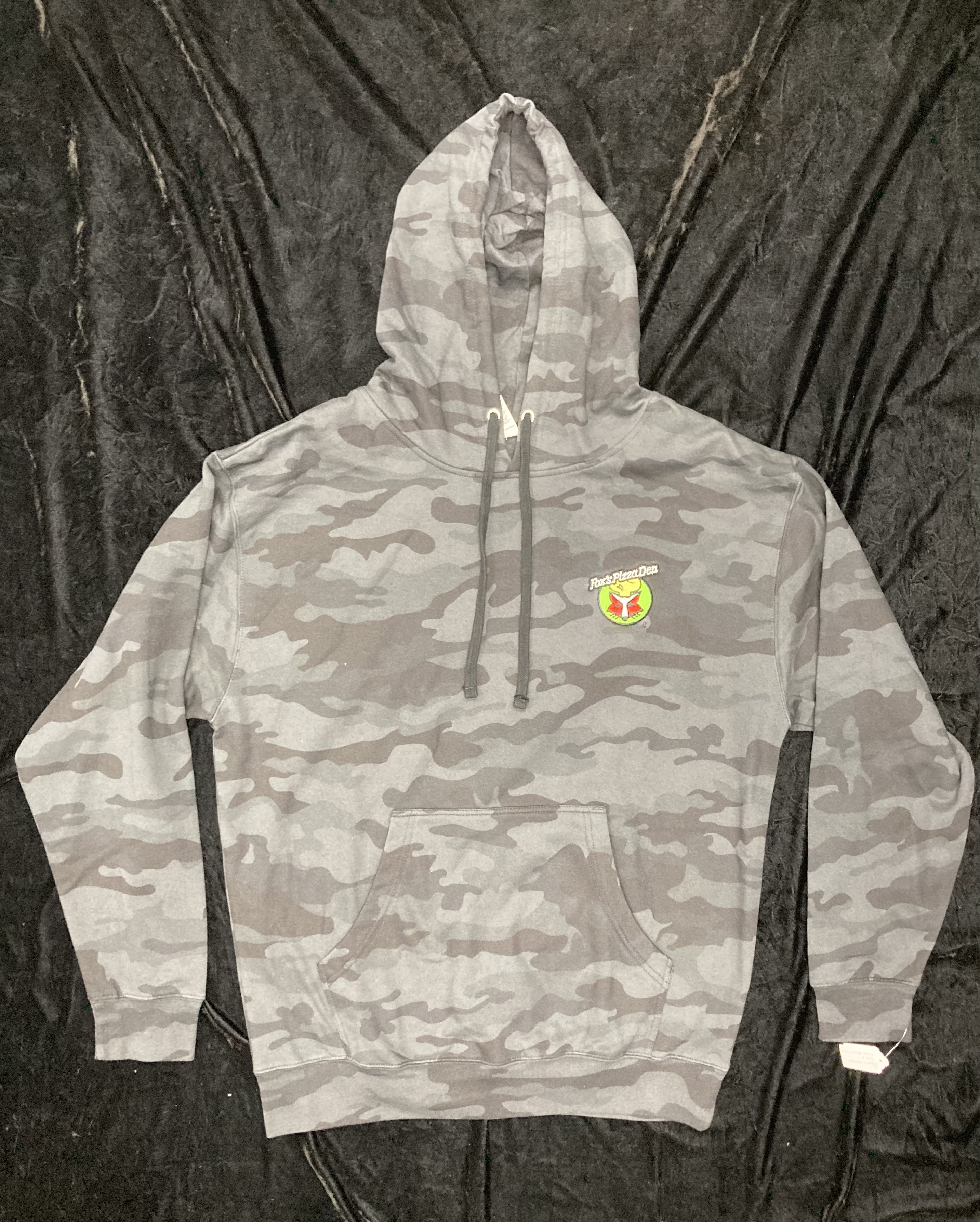 SALE Fox's Logo - Large Black Camo Hooded Sweatshirt