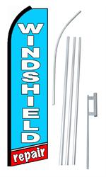 Windshield Repair Swooper/Feather Flag + Pole + Ground Spike