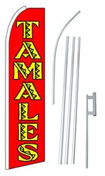 Tamales Swooper/Feather Flag + Pole + Ground Spike