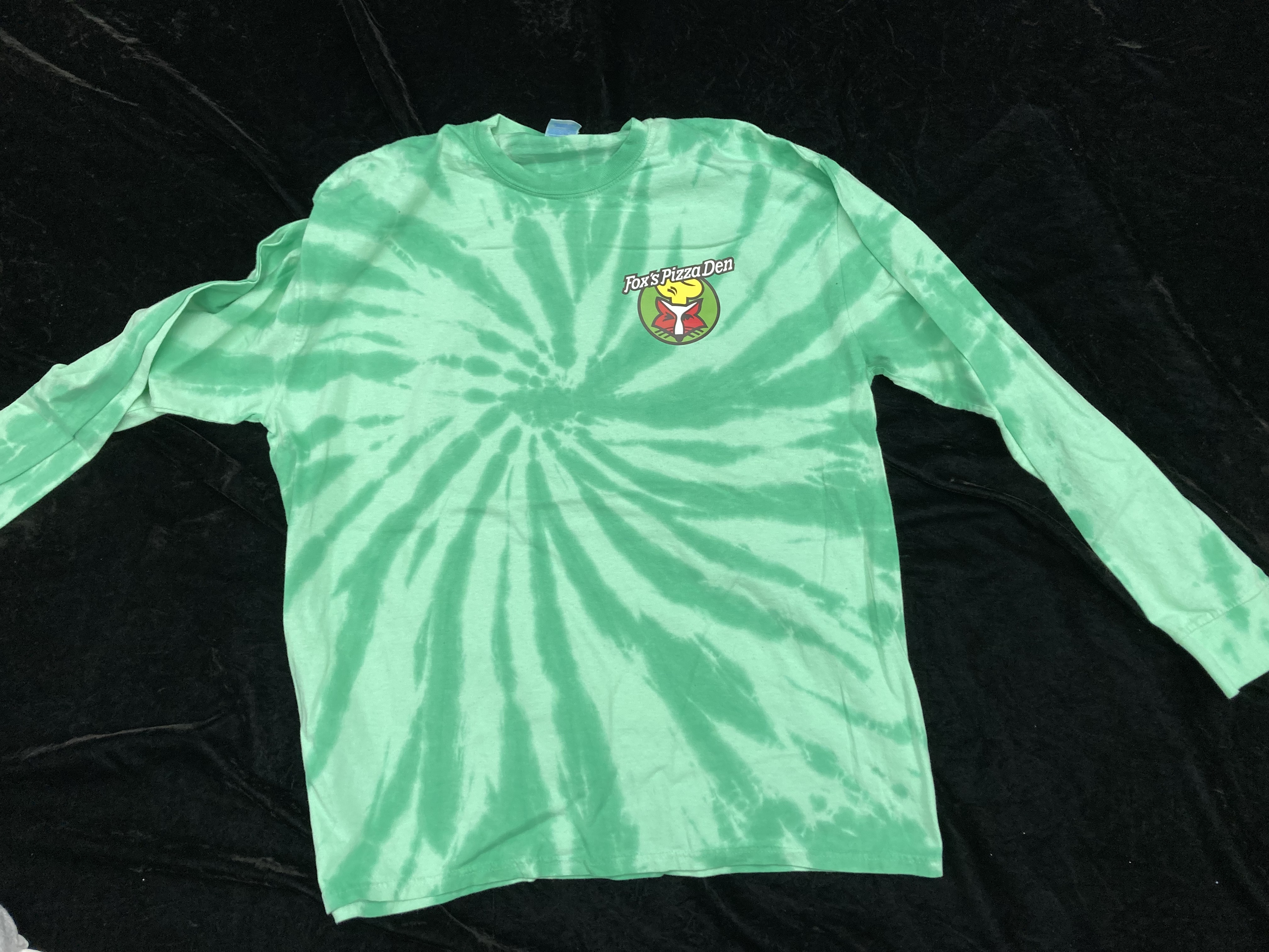 SALE Fox's Logo - XL Green Tie Dye Long Sleeve