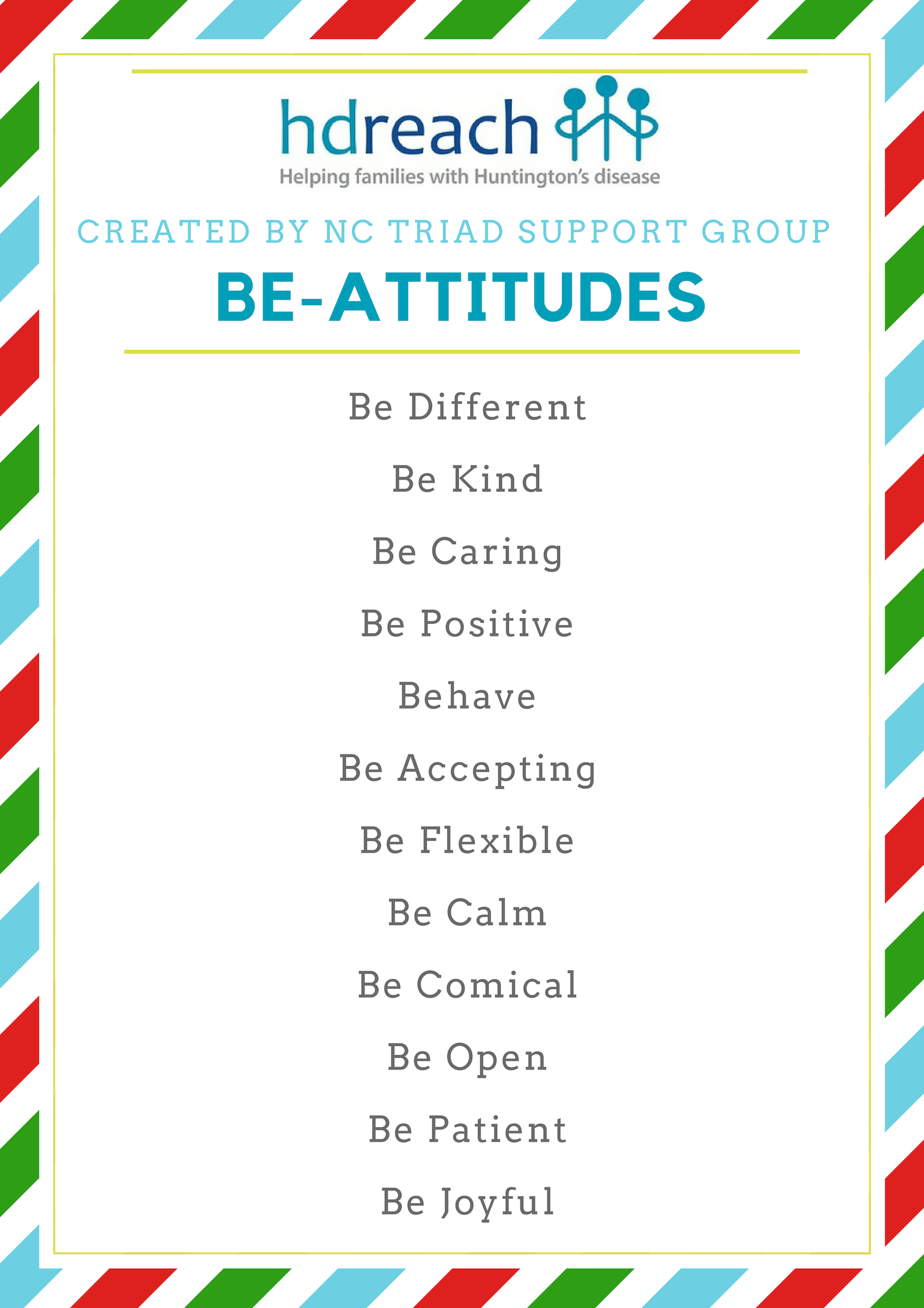 Triad Support Group Creates Be-Attitudes