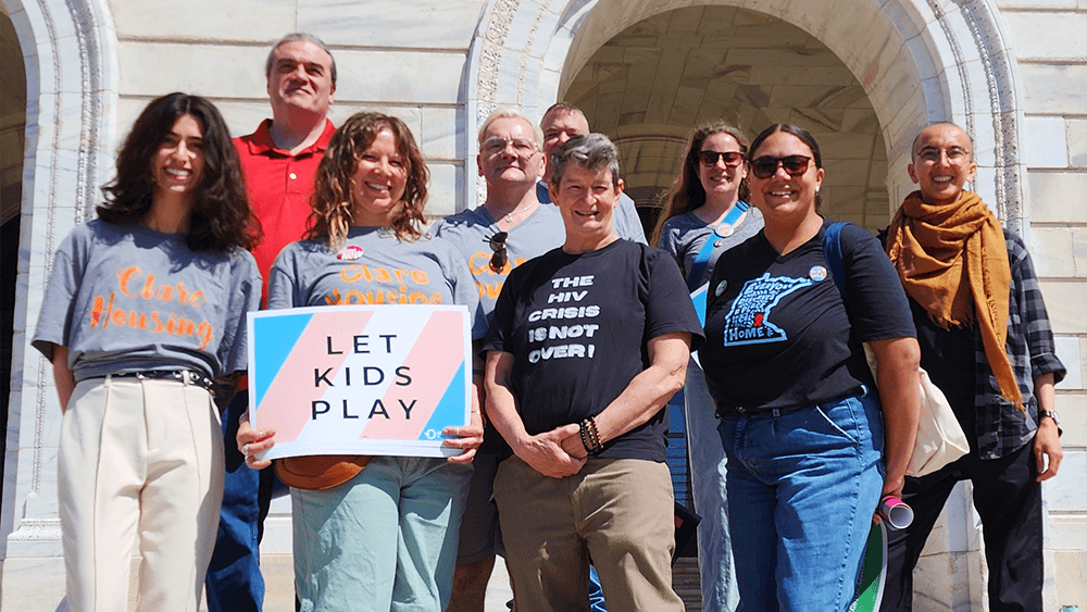 Clare Housing staff on the steps of the Minnesota state capitol