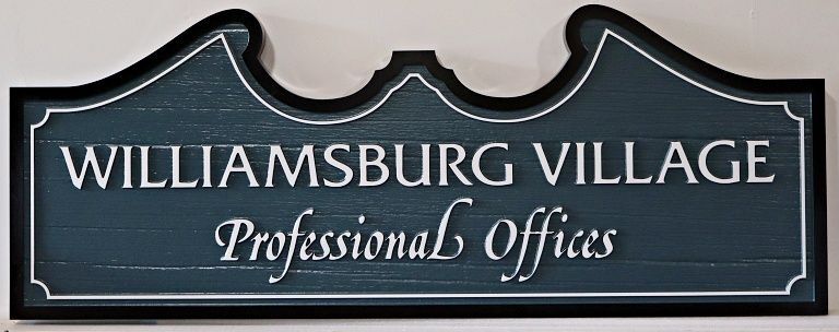 F15246 - Carved Entrance Sign for "Williamsburg Villages Professional Offices"