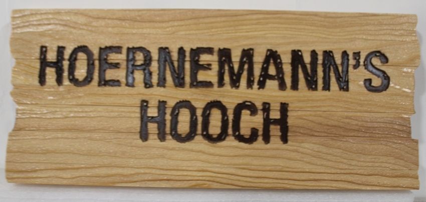 RB27167 - Carved Sign for "Hoernemann's Hooch" 