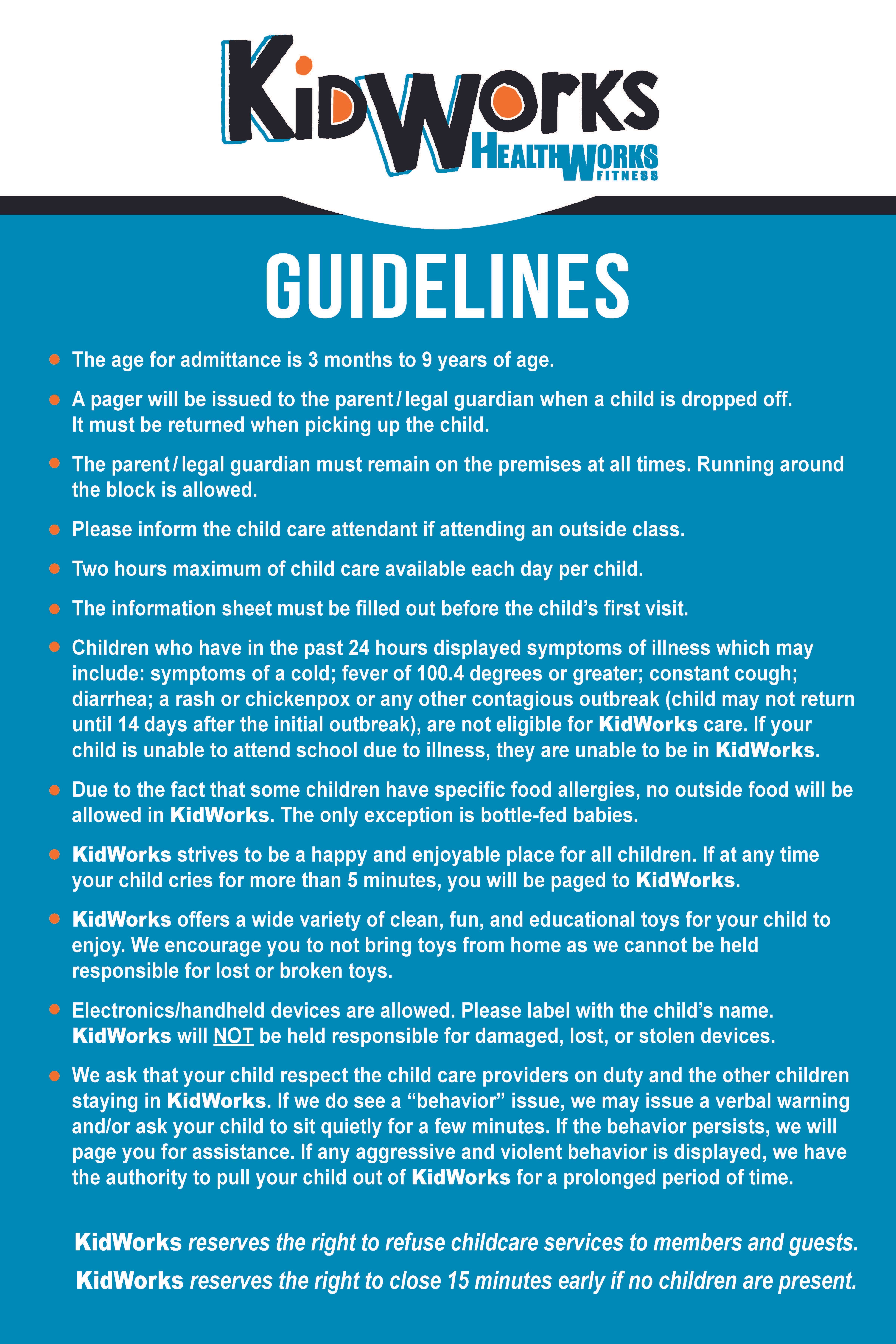 KidWorks Guidelines
