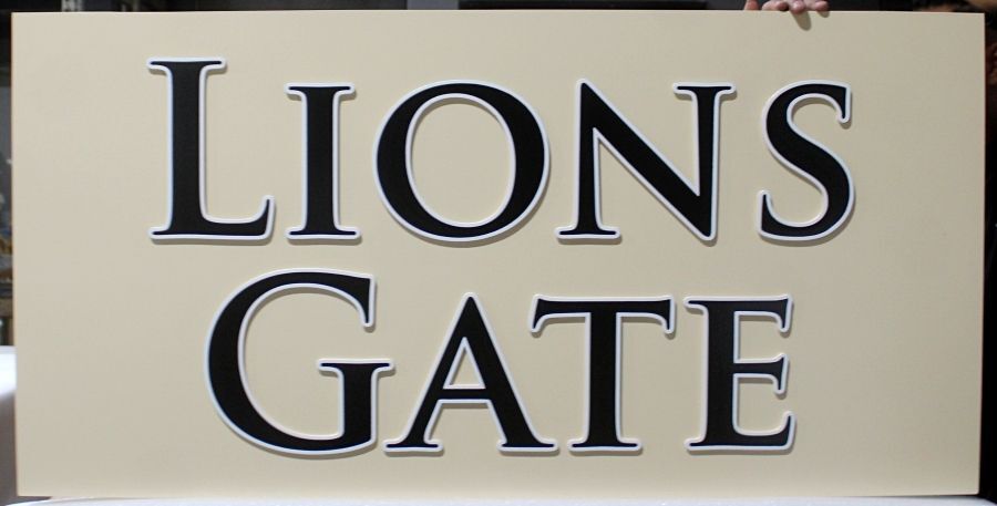 S28068 - Carved Sign for "Lions Gate" Film and TV Entertainment Corporation