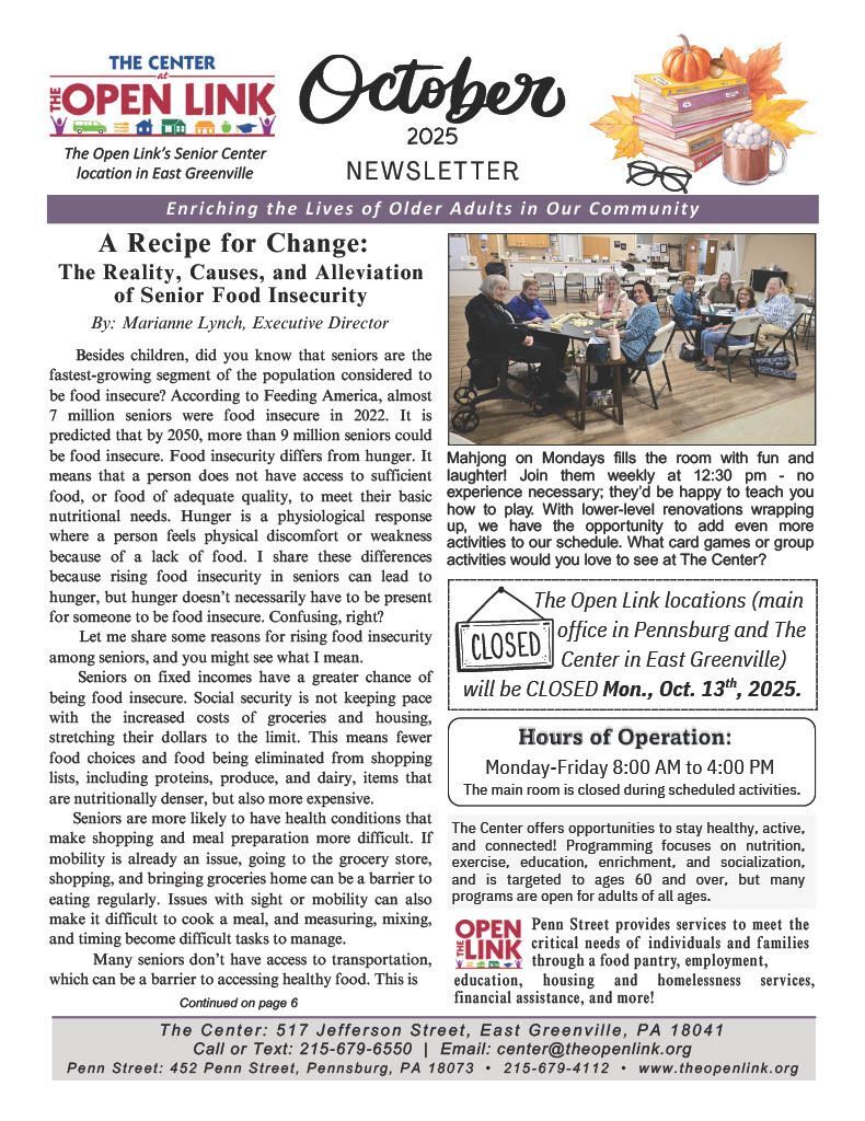 October 2025 Center News