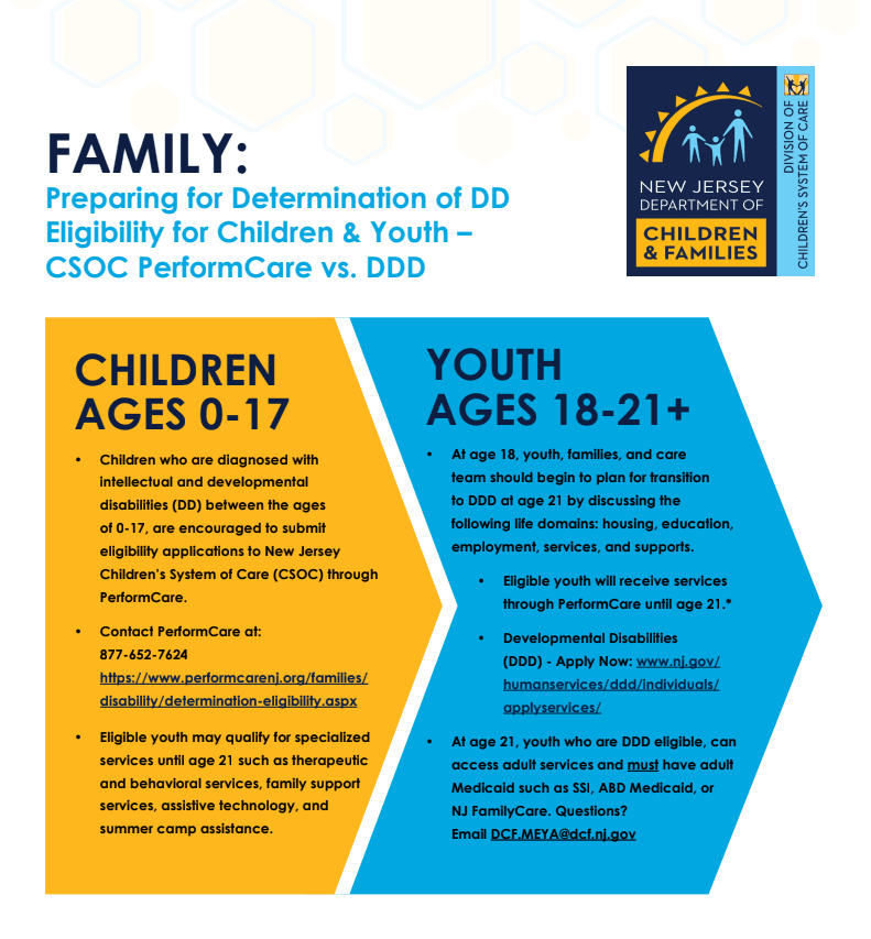 FAMILY: Preparing for Determination of DD Eligibility for Children & Youth – CSOC PerformCare vs. DDD