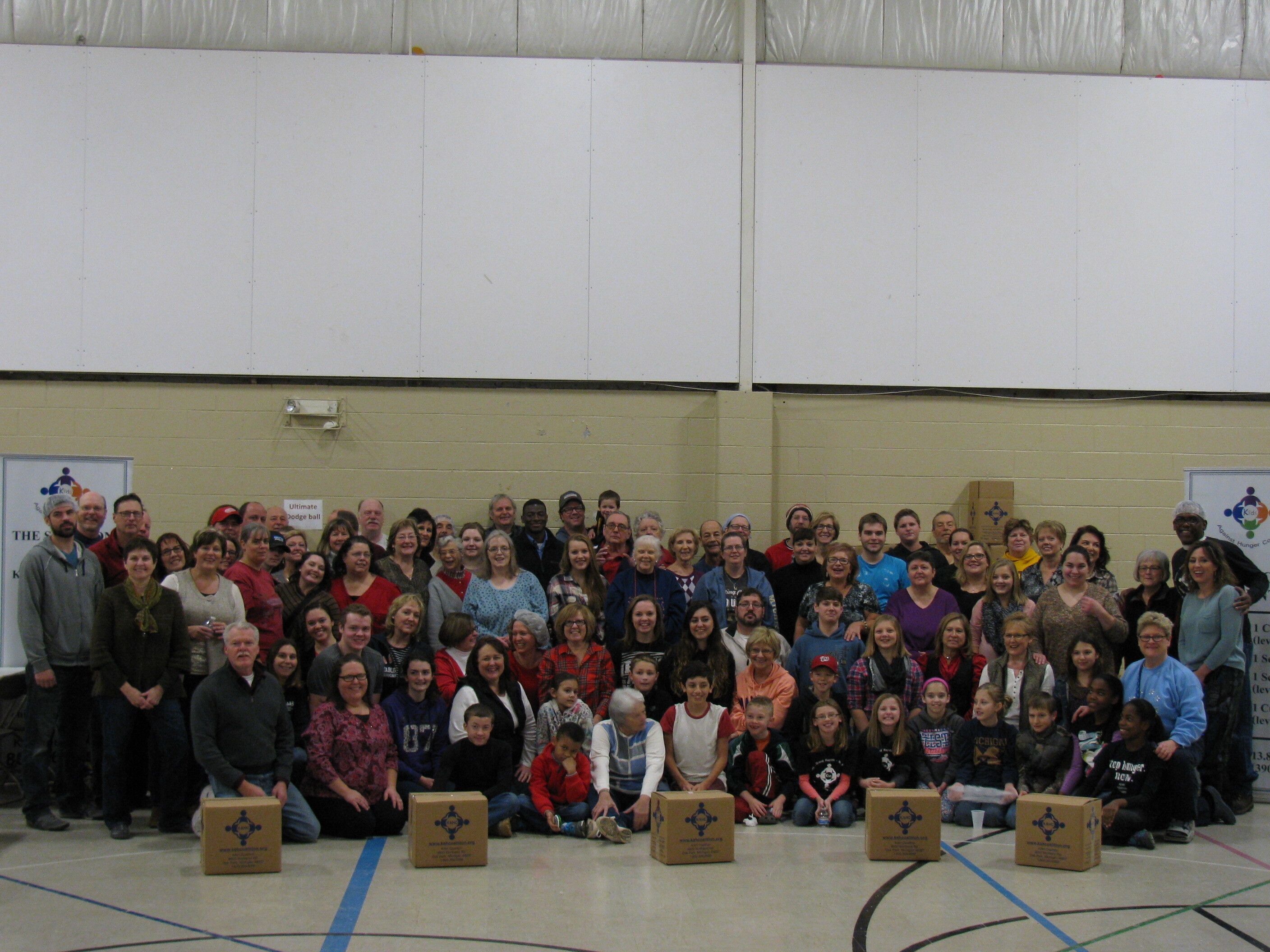 disaster relief meal packing event