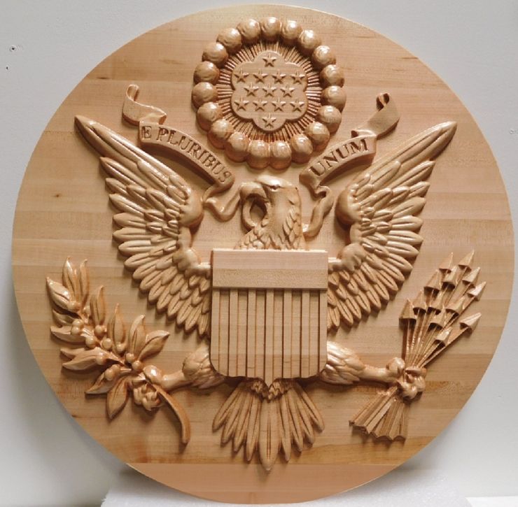 WW8072 - 3-D Maple  Plaque of the US Great Seal 