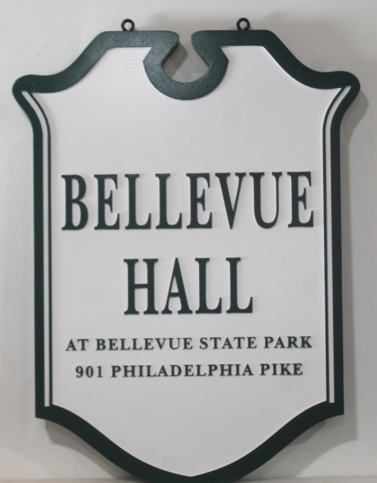 G16242A - Engraved Sign for Bellevue Hall at Bellevue State Park 