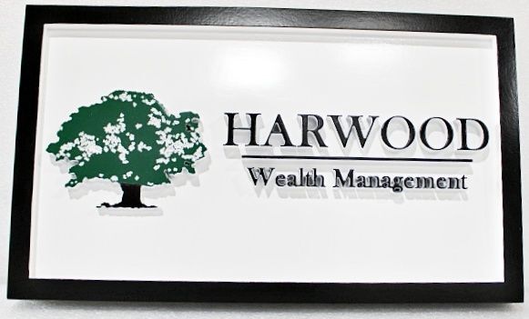 C120121 - Carved HDU Sign for "Harwood Wealth Management"