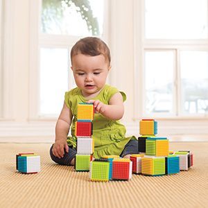 Toddler with blocks