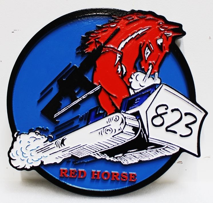 LP-7110 - Carved 2.5-D Plaque of the Logo of the 823rd Red Squadron, US Air Force 