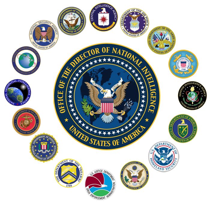 U30062-  Sixteen Carved Wall Plaques of Federal Organizations Supporting the Director of National Intelligence (Central Plaque) 
