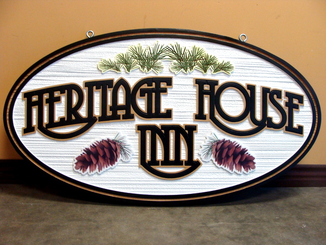 Carved Wood Hotel, Motel, Inn, And B&B Signs