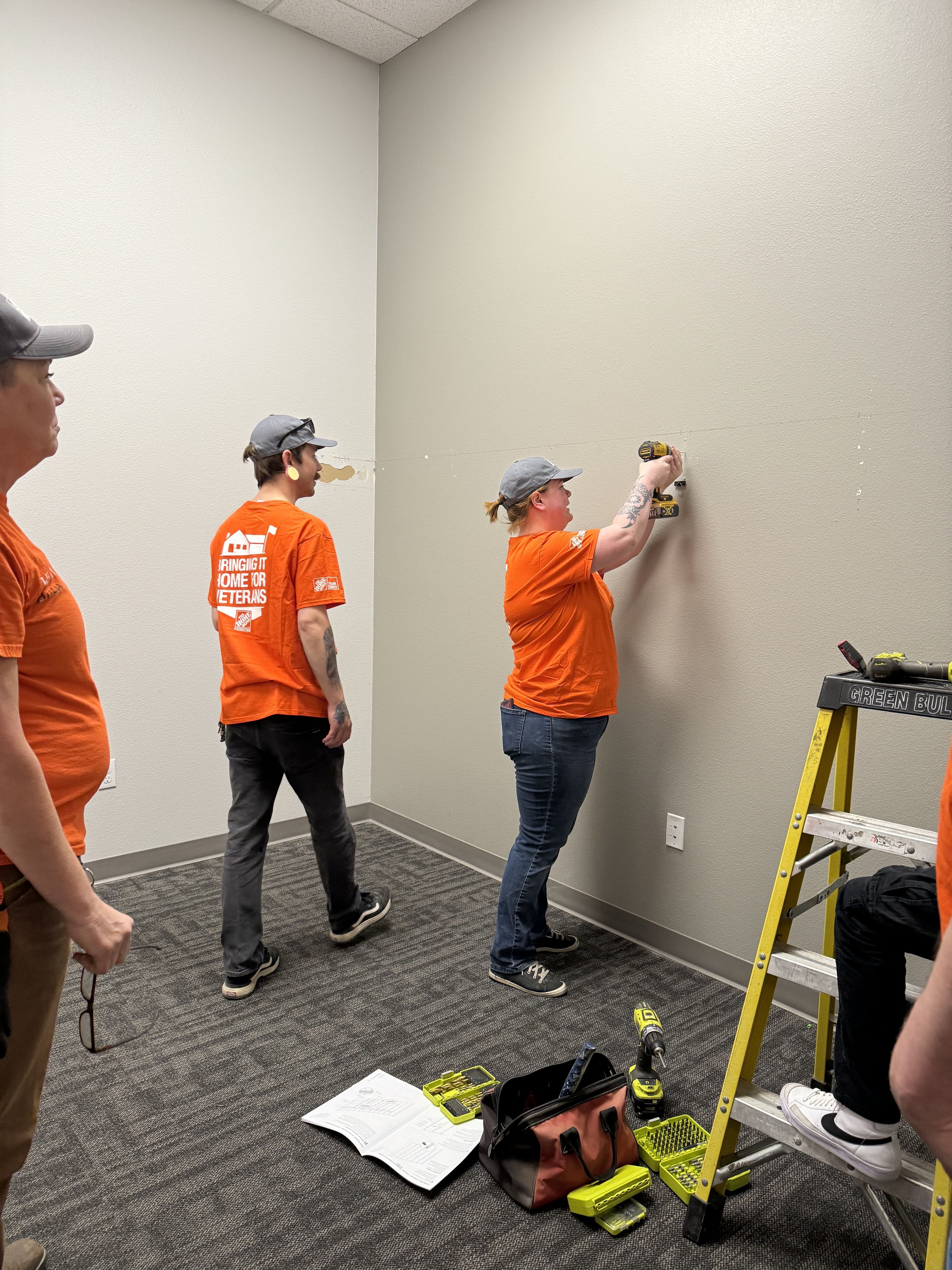 Team Depot, Home Depot’s associate volunteer force, built storage solutions for local victim services nonprofit Faces of Hope on Thursday, April 11.