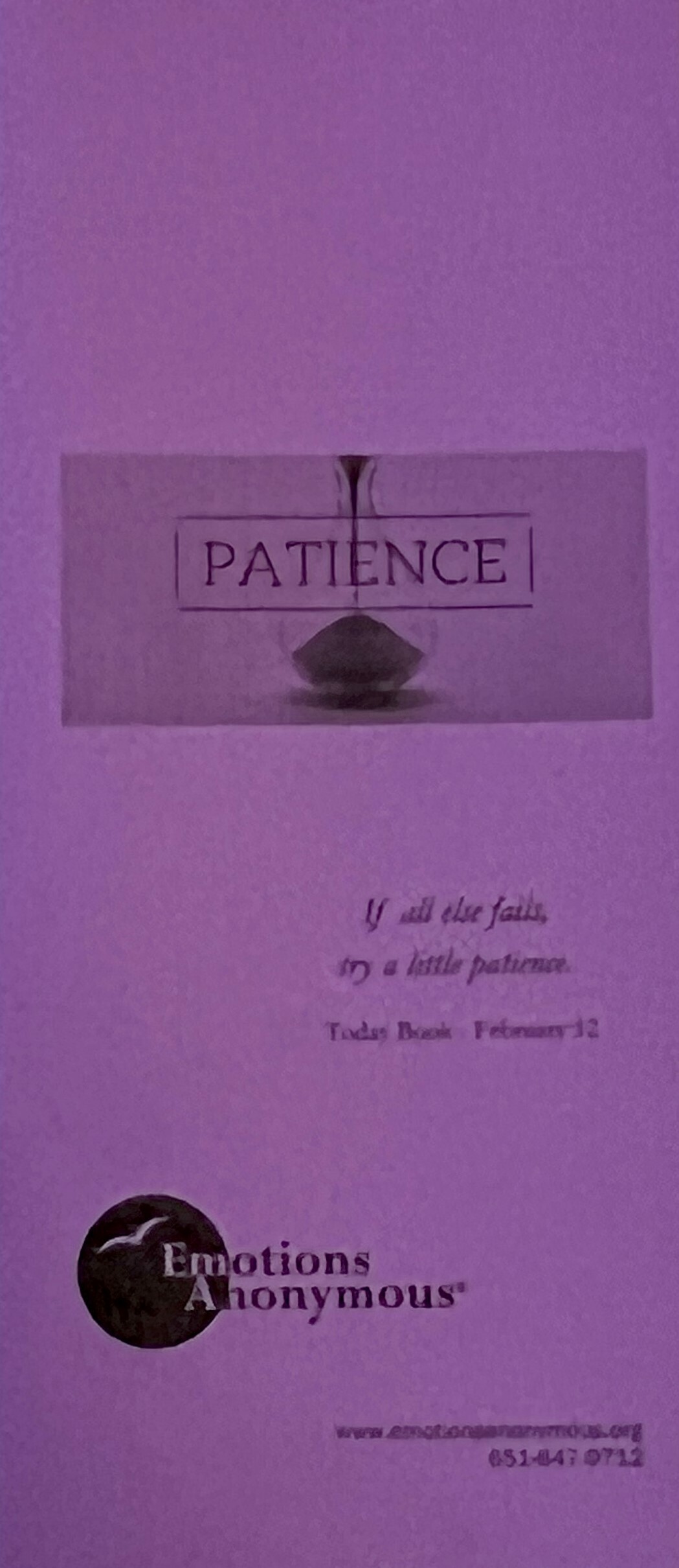 Item #58 — "Patience" Pamphlet