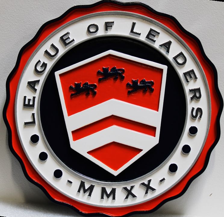 UP-2150 - Carved 2.5-D Plaque of the Seal of the League of Leadership