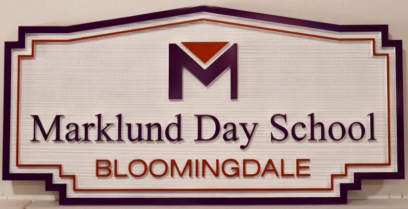 FA15926 - Carved Sign for "Marklund Day School Bloomingdale"