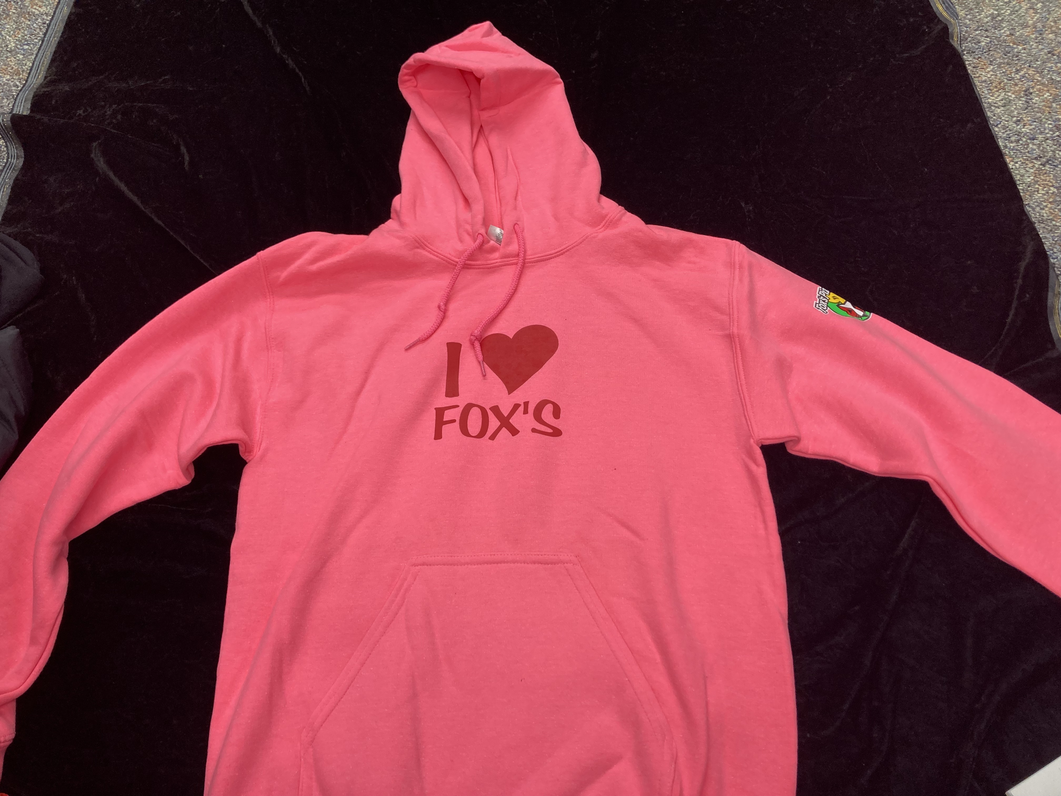 SALE Fox's Logo - Small Pink I Love Fox's Hoodie
