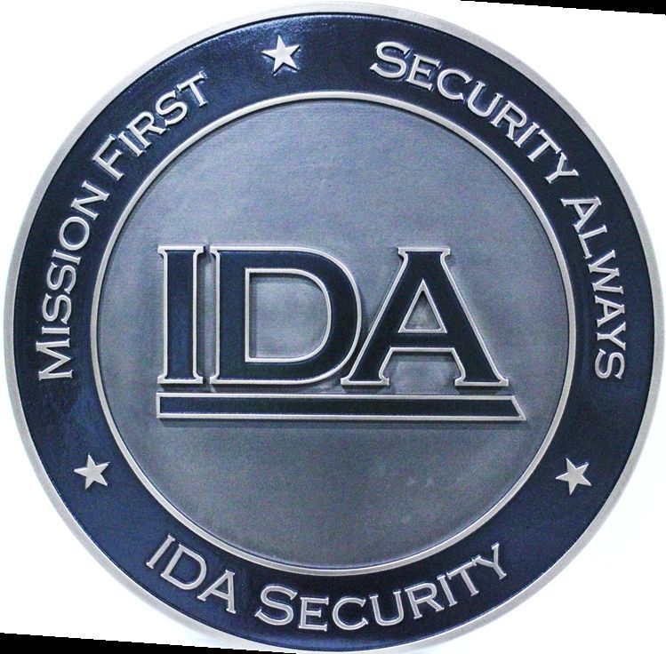 VP-1344 - Carved 2.5-D Multi-Level Raised Relief Plaque of the Seal of The Institute of Defense Analysis (IDA)
