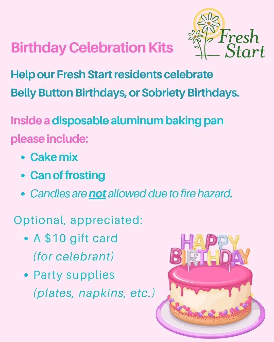 Birthday Kit - Items Needed