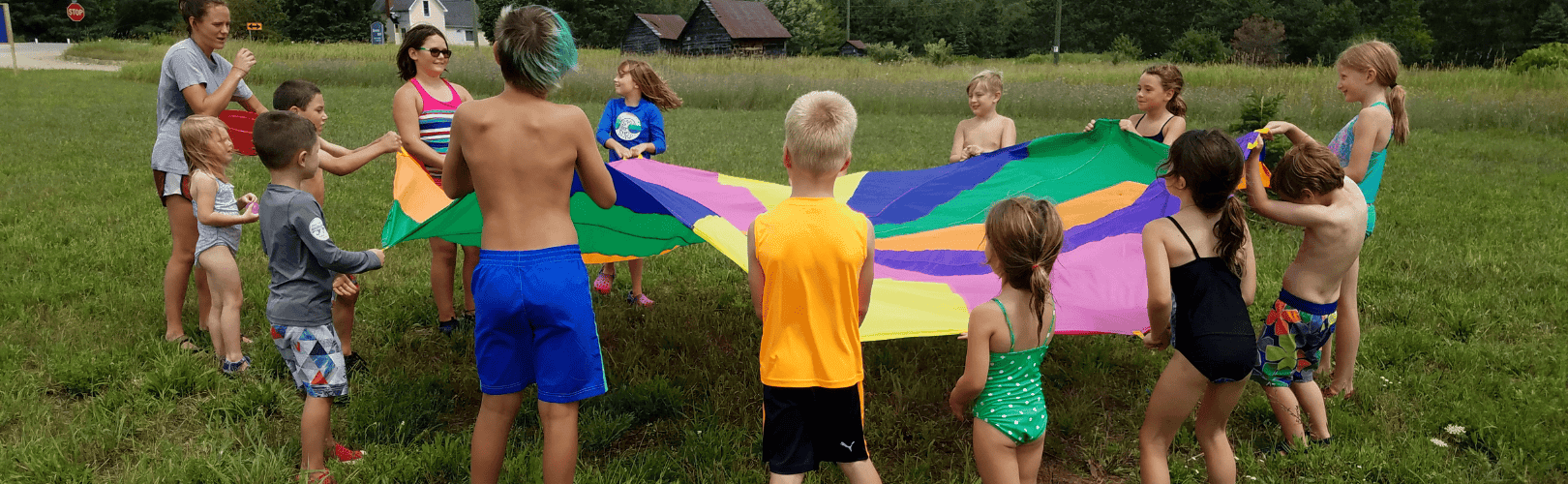 Children creating during field trip