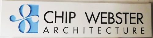SC38012 - Large Carved and Engraved  HDU Commercial Sign made for the "Chip Webster Architecture" , 2.5-D Artist-Painted