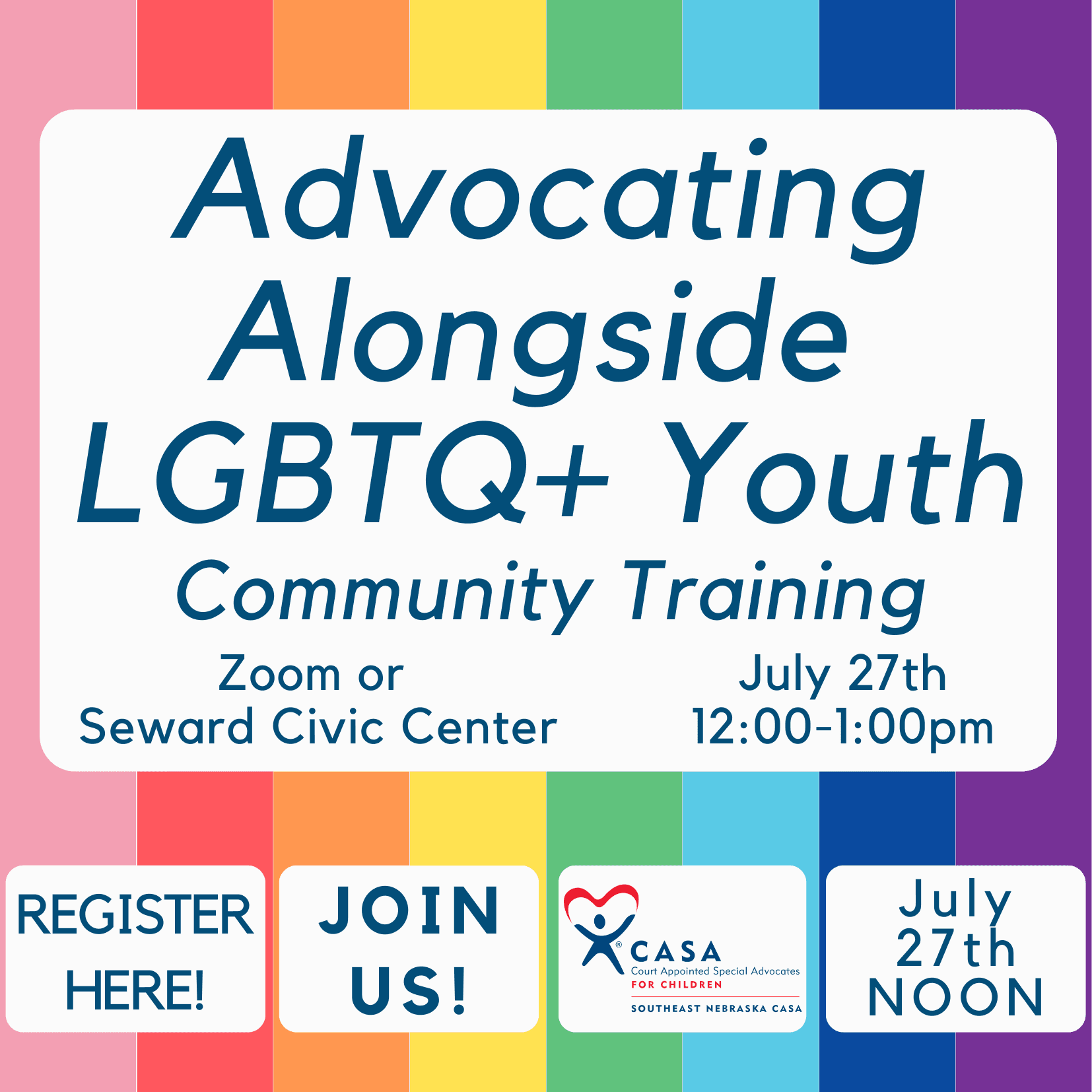 Advocating Alongside LGBTQ+ Youth Community Training!