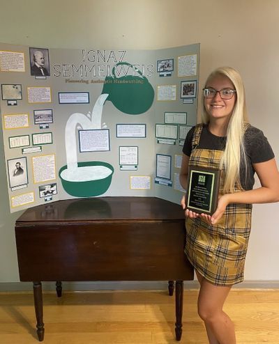 Ms. Carlin Brash with her 2020 MD History Day Award and Display