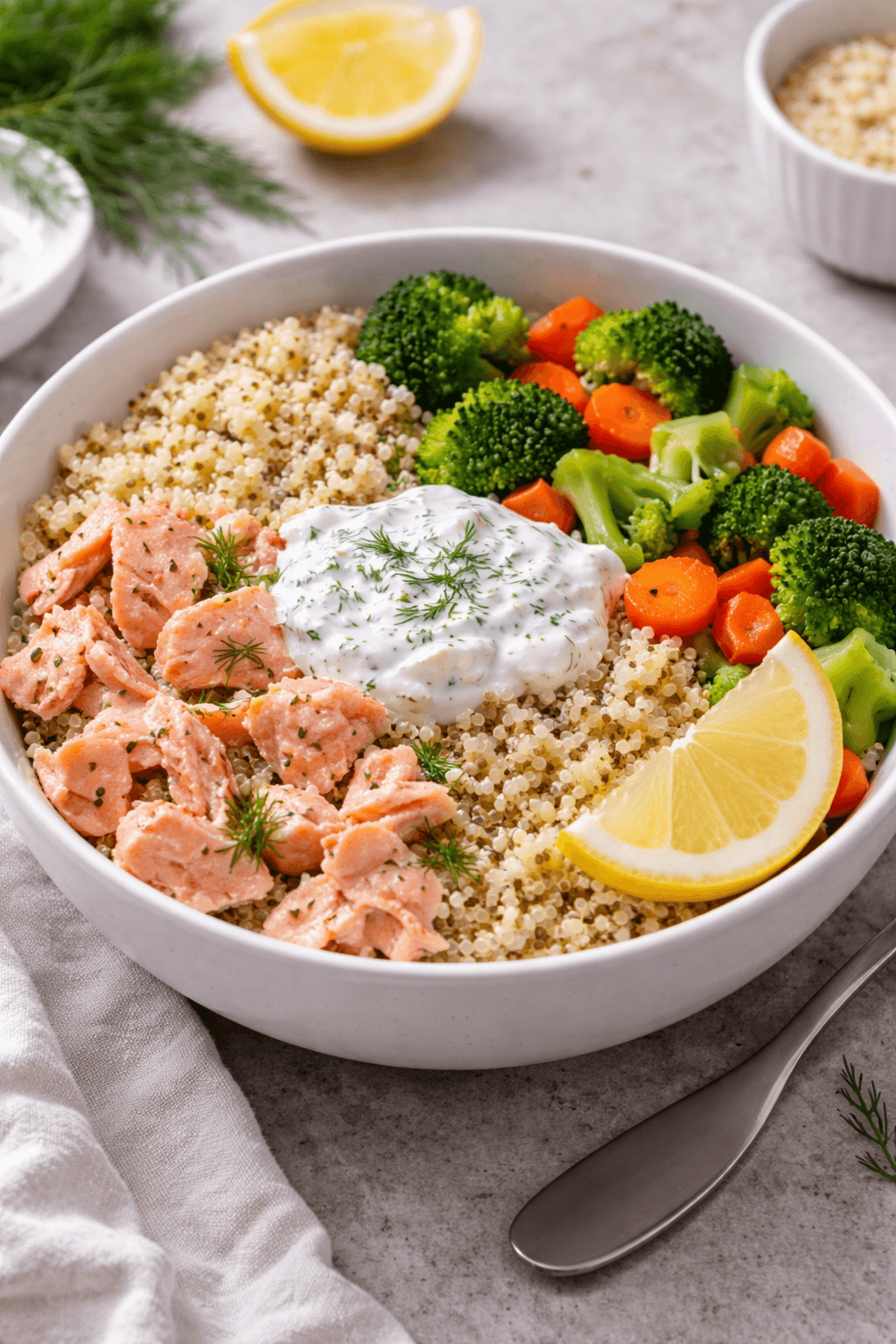 Recipe: Salmon Bowl with Quinoa and Veggies