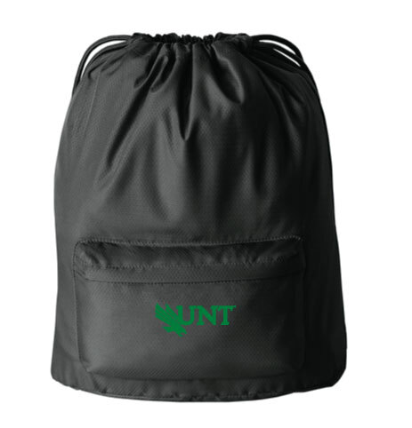 Embroidered Diamond Polyester Pocket Cinch - Black - 18"h x 13.75"w x 6.5"d