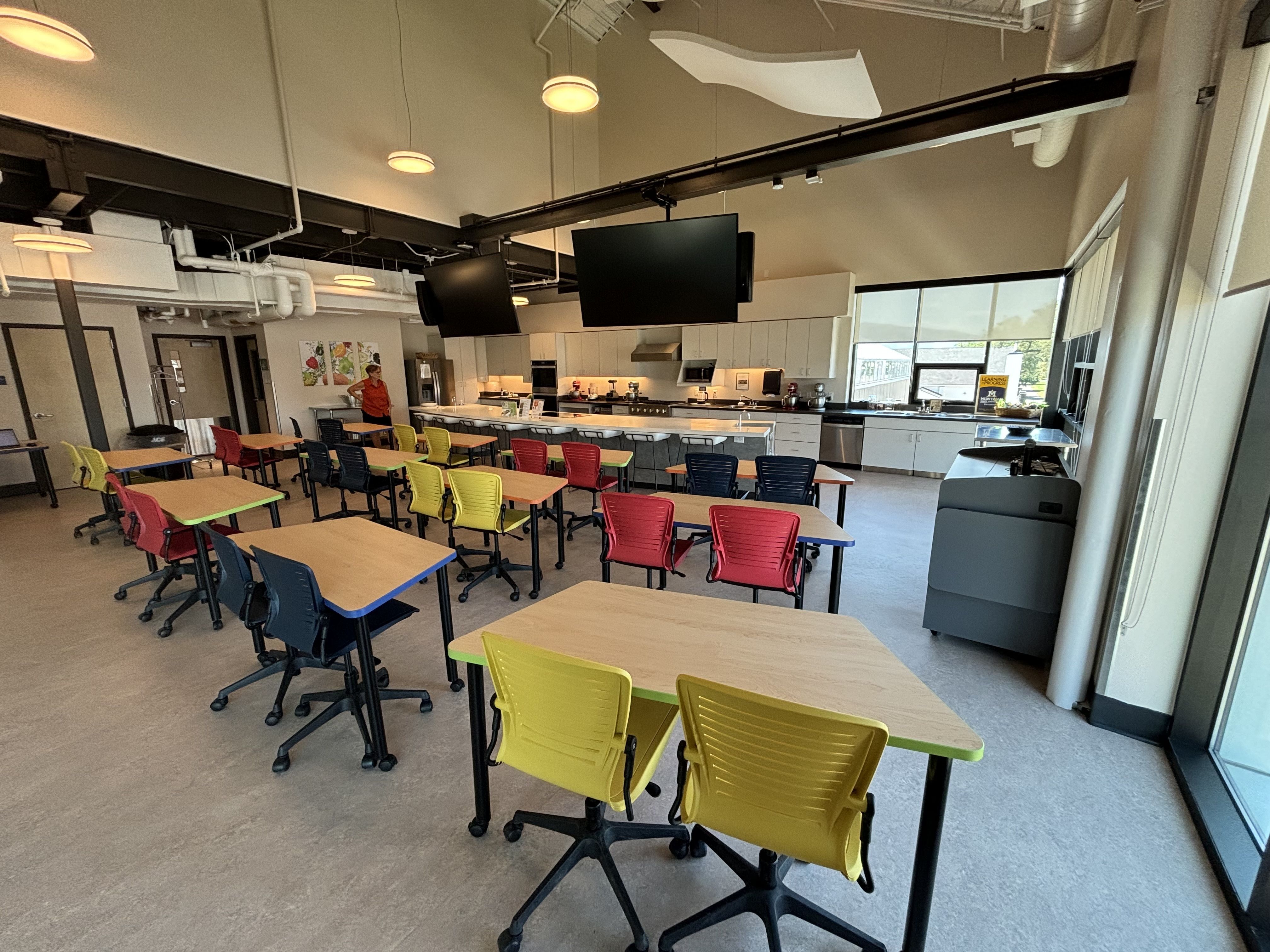 Demonstration kitchen empty prior to an event