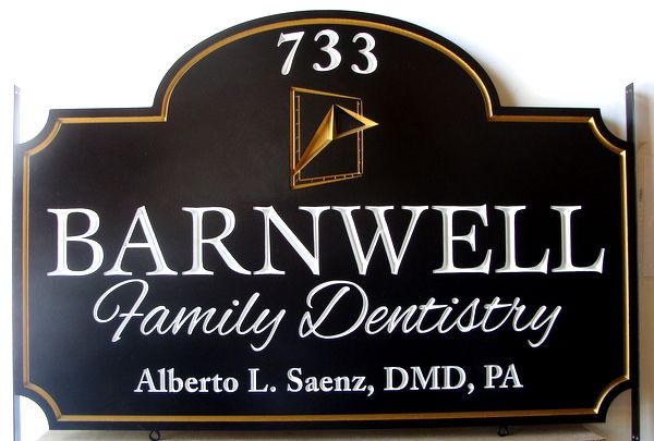 BA11552 - Elegant Carved HDU Family Dentistry Practice Sign