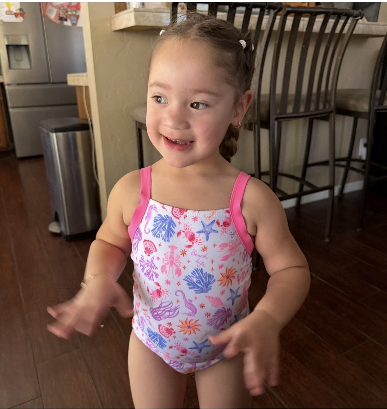 Yaretzi is swimming like a fish