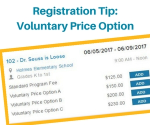 Registration Tip: Why you will see a Voluntary Price Option