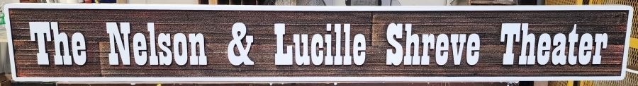 S28277 - Carved Sign for "The Nelson & Lucille Shreve Theater" 