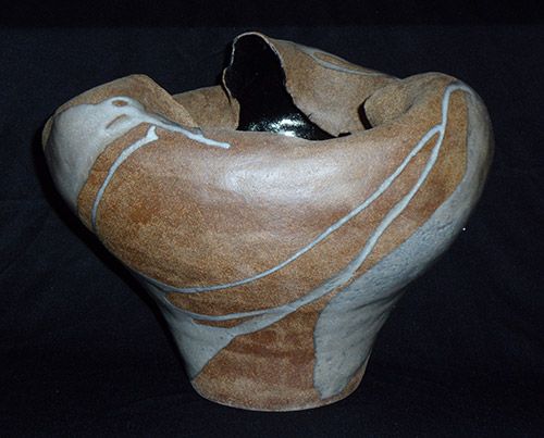 Inverted Vase, high fire stoneware, 9" x 12" x 12"