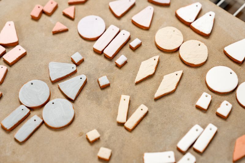 Clay earrings in progress 