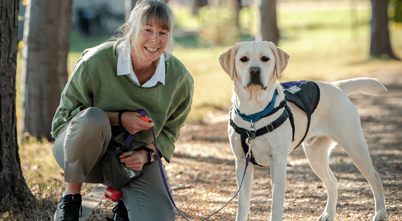 Three clients with service dogs