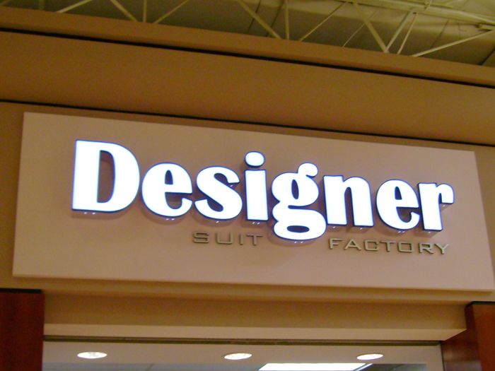 Designer Suit Factory Storefront Sign