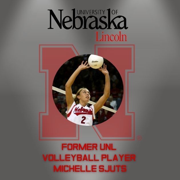 Nebraska volleyball player Michelle Sjuts assisted by the Nebraska Greats Foundation