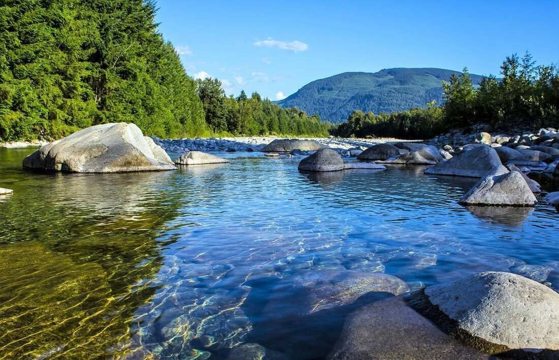 Clearwater river with large rocks.