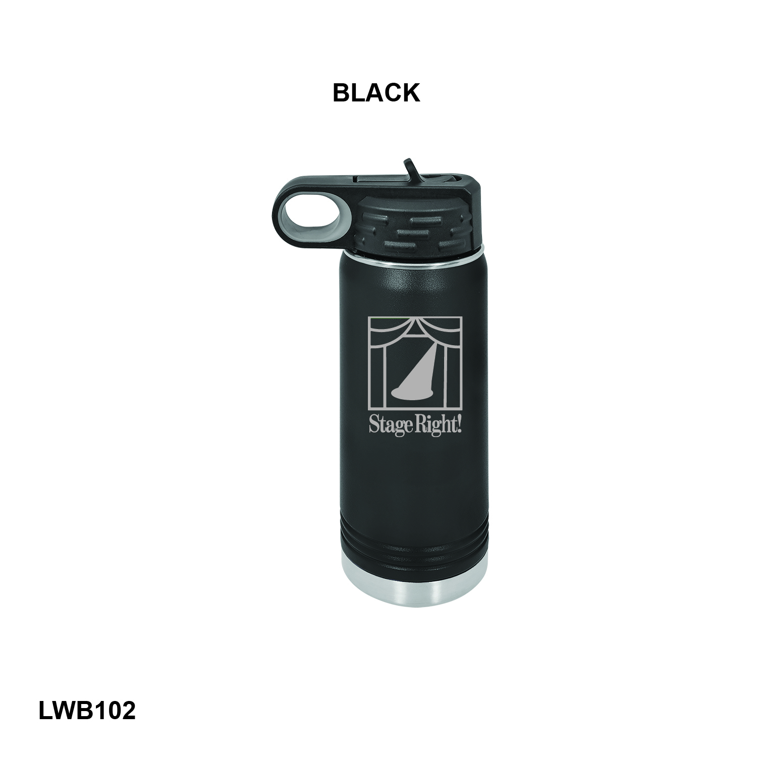Polar Camel 20 oz. Black Water Bottle